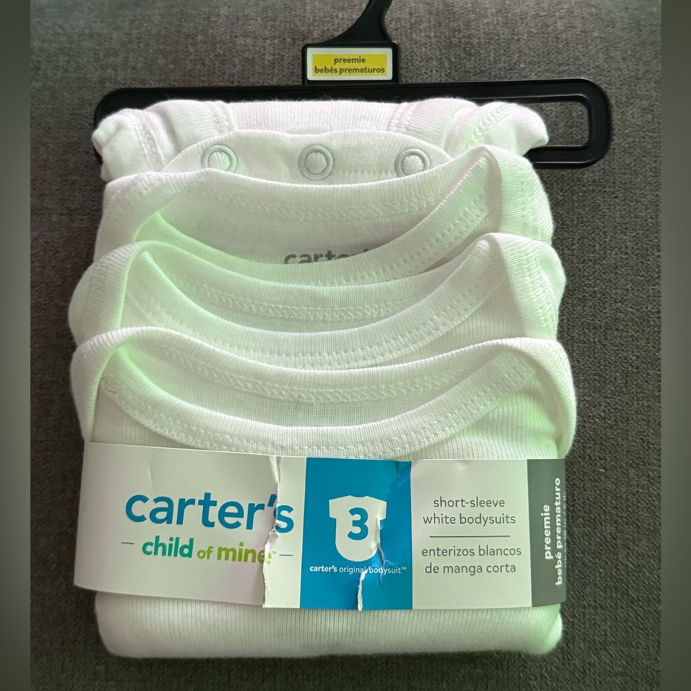 Carter's White Baby Undershirts 3 Pack